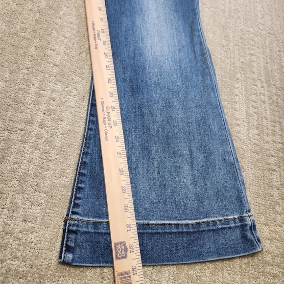 Judy Blue Jeans Women 14W Trouser Flare High Rise Stretch Denim Blue Cowgirl - Picture 6 of 13